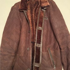 Overland Hayes Quilted Spanish Shearling Sheepskin Car Coat